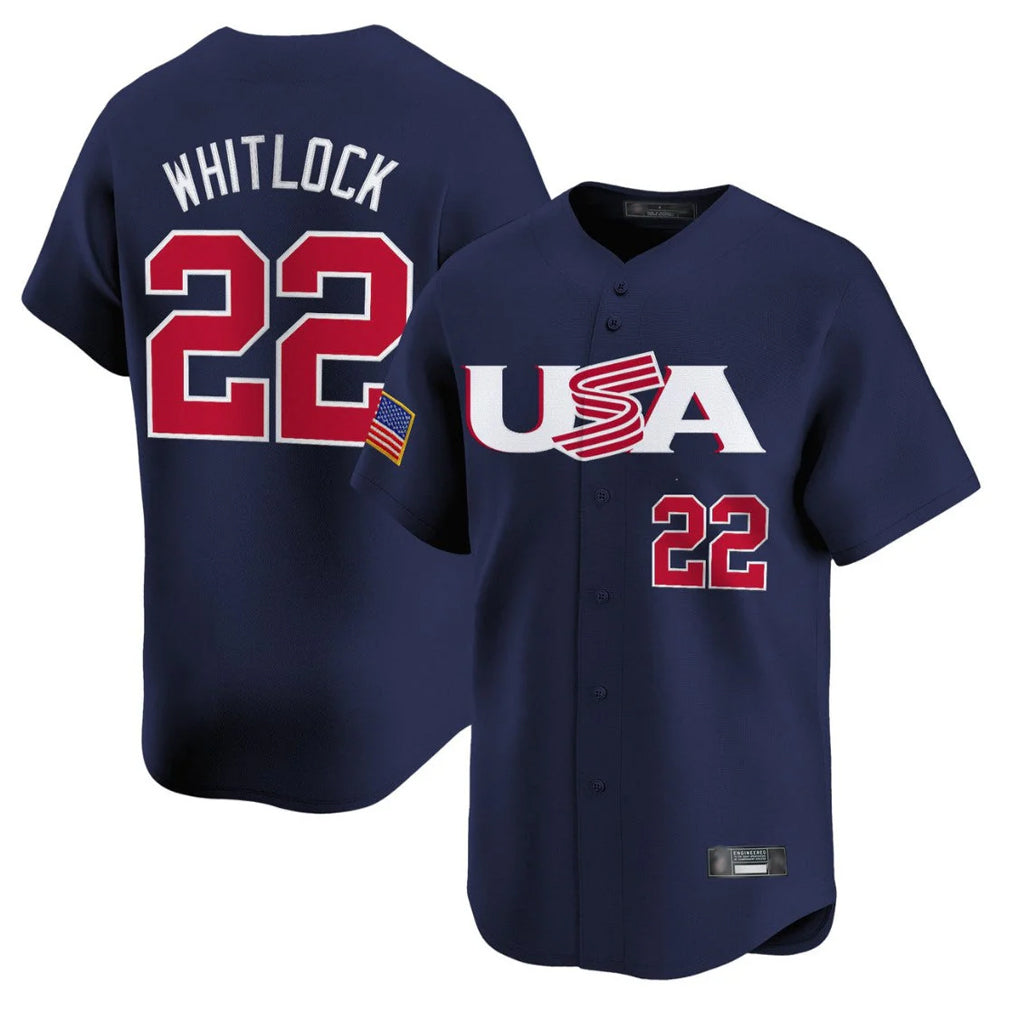 tocy B.Red Sox #22 Garrett Whitlock Player Navy USA World Classic Home Game Stitched Jerseys