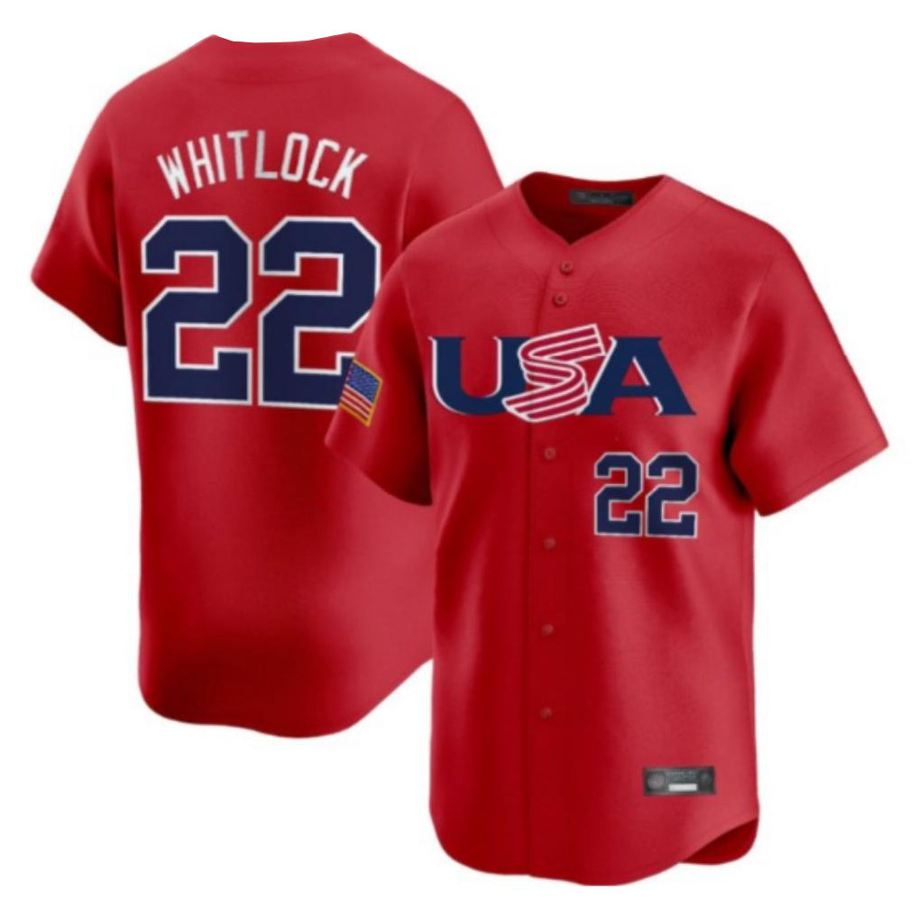 tocy B.Red Sox #22 Garrett Whitlock Player Red USA World Classic Home Game Stitched Jerseys