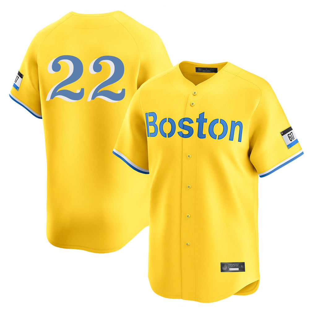 tocy B.Red Sox #22 Garrett Whitlock Player Yellow Limited Home Game Stitched Jerseys