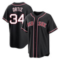 tocy B.Red Sox #34 David Ortiz Player Black Out Home Game Stitched Jerseys