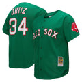 tocy B.Red Sox #34 David Ortiz Player Green Mitchell & Ness Cooperstown Collection Mesh Home Stitched Jerseys