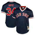 tocy B.Red Sox #34 David Ortiz Player Navy Cooperstown Collection Mesh T-shirt Home Stitched Jerseys