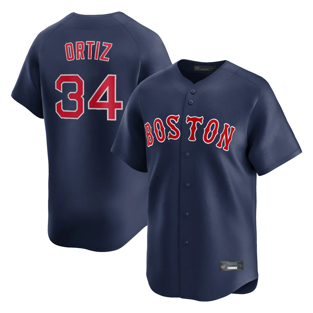 tocy B.Red Sox #34 David Ortiz Player Navy Limited Home Game Stitched Jerseys