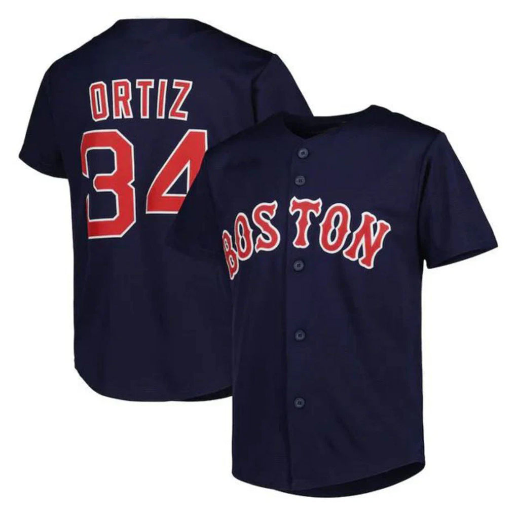 tocy B.Red Sox #34 David Ortiz Player Navy Mitchell & Ness Cooperstown Collection Mesh Home Stitched Jerseys