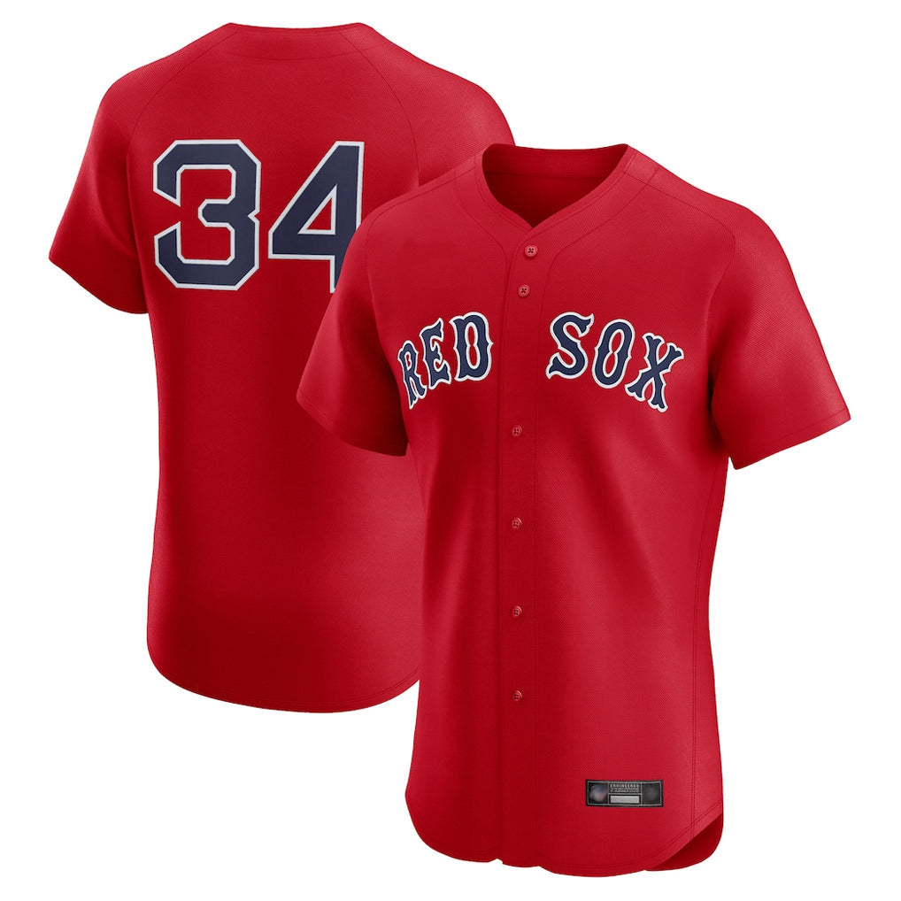 tocy B.Red Sox #34 David Ortiz Player Red Limited Elite Home Game Stitched Jerseys