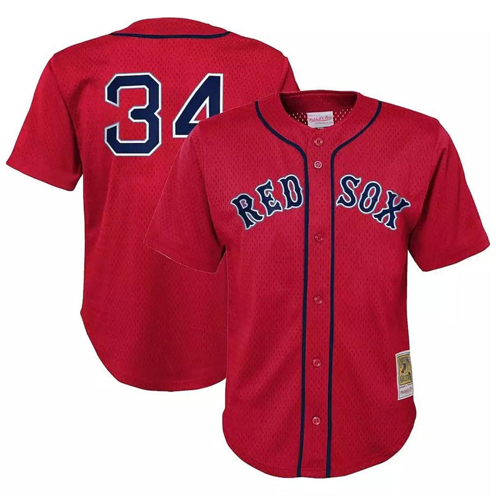 tocy B.Red Sox #34 David Ortiz Player Red Mitchell & Ness Cooperstown Collection Mesh Home Stitched Jerseys
