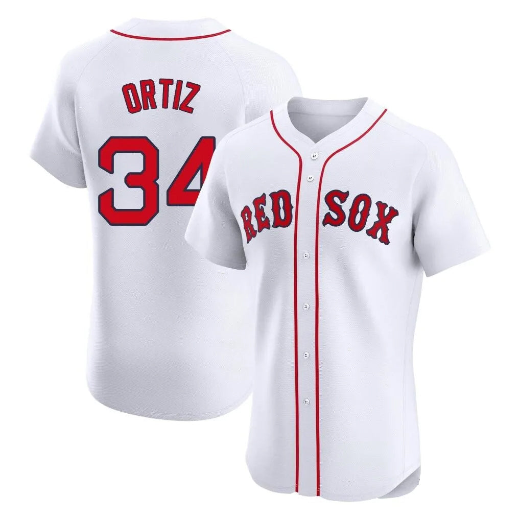 tocy B.Red Sox #34 David Ortiz Player White Limited Elite Home Game Stitched Jerseys