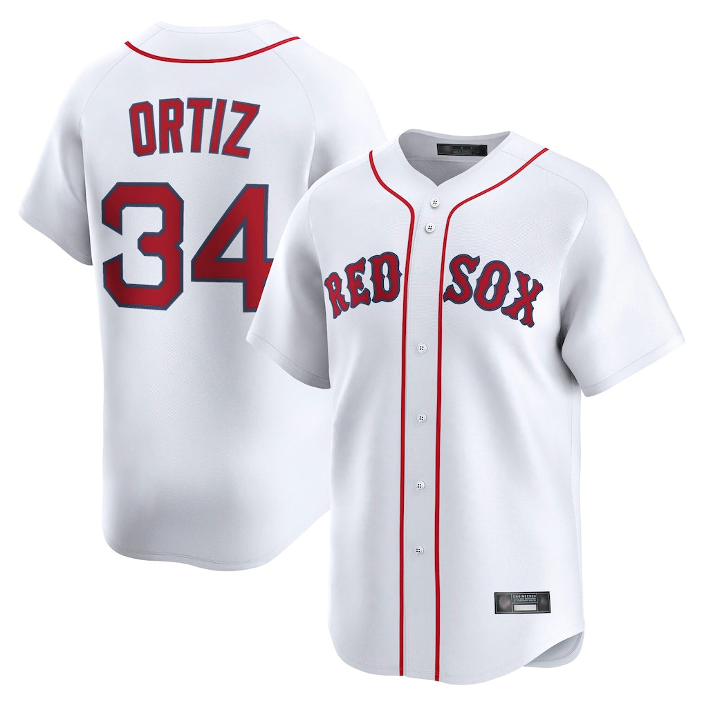 tocy B.Red Sox #34 David Ortiz Player White Limited Home Game Stitched Jerseys