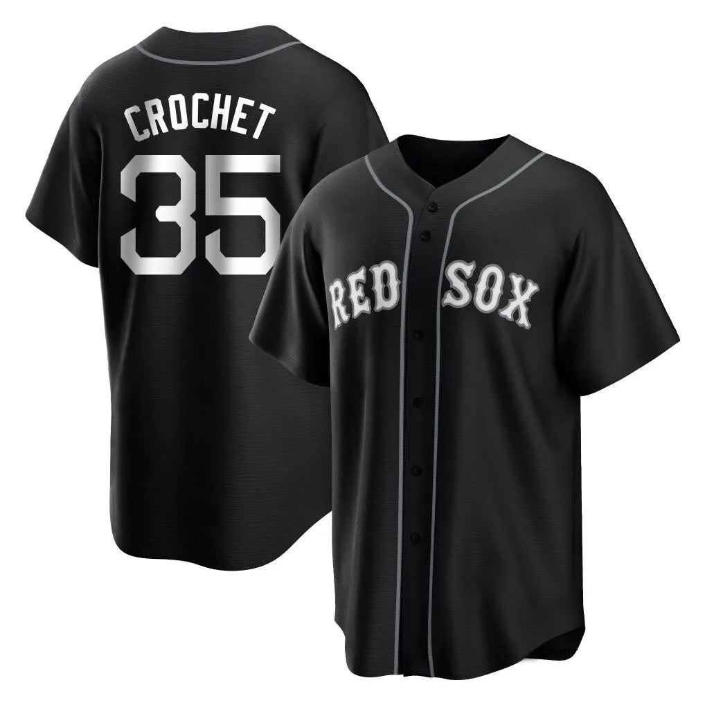 tocy B.Red Sox #35 Garrett Crochet Player Black Home Game Stitched Jerseys