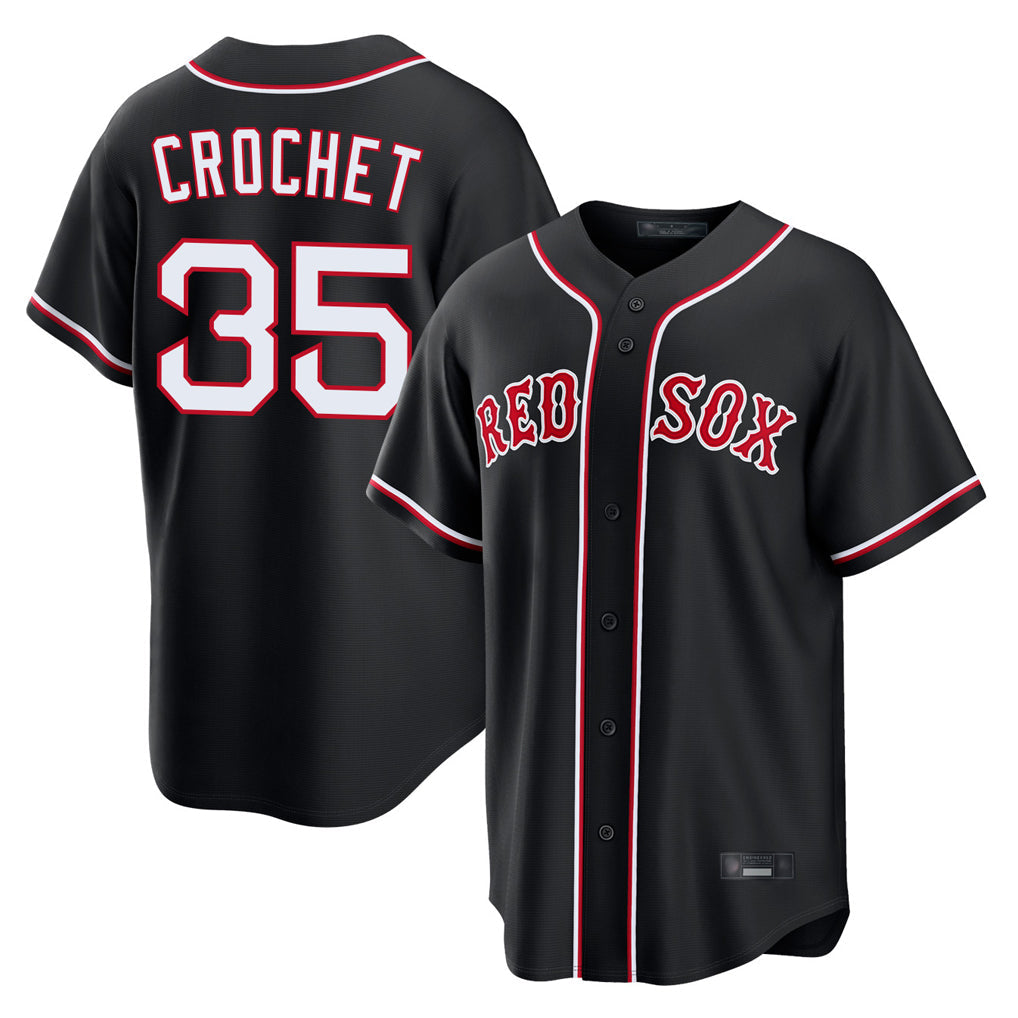 tocy B.Red Sox #35 Garrett Crochet Player Black Out Home Game Stitched Jerseys