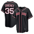 tocy B.Red Sox #35 Garrett Crochet Player Black Out Home Game Stitched Jerseys