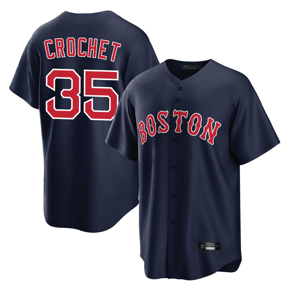 tocy B.Red Sox #35 Garrett Crochet Player Navy Home Game Stitched Jerseys