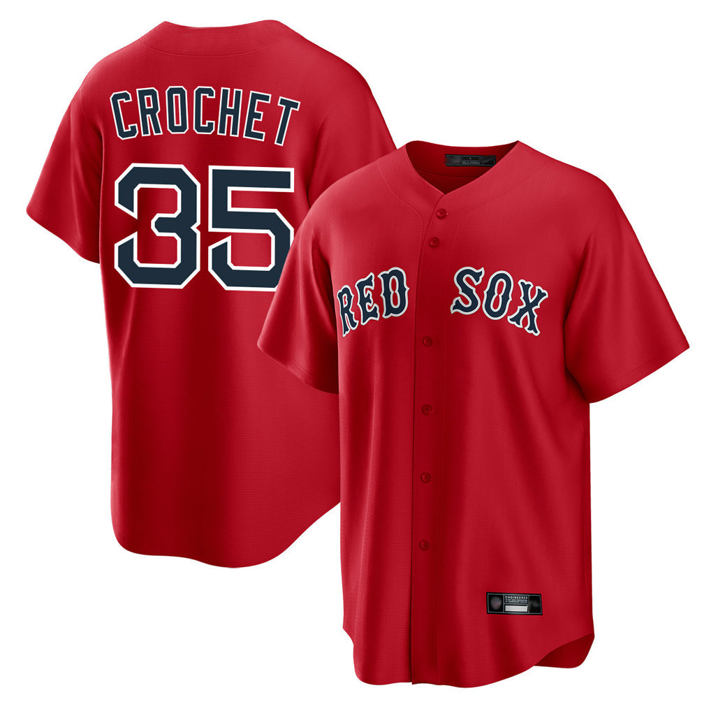tocy B.Red Sox #35 Garrett Crochet Player Red Home Game Stitched Jerseys