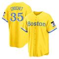 tocy B.Red Sox #35 Garrett Crochet Player Yellow Home Game Stitched Jerseys