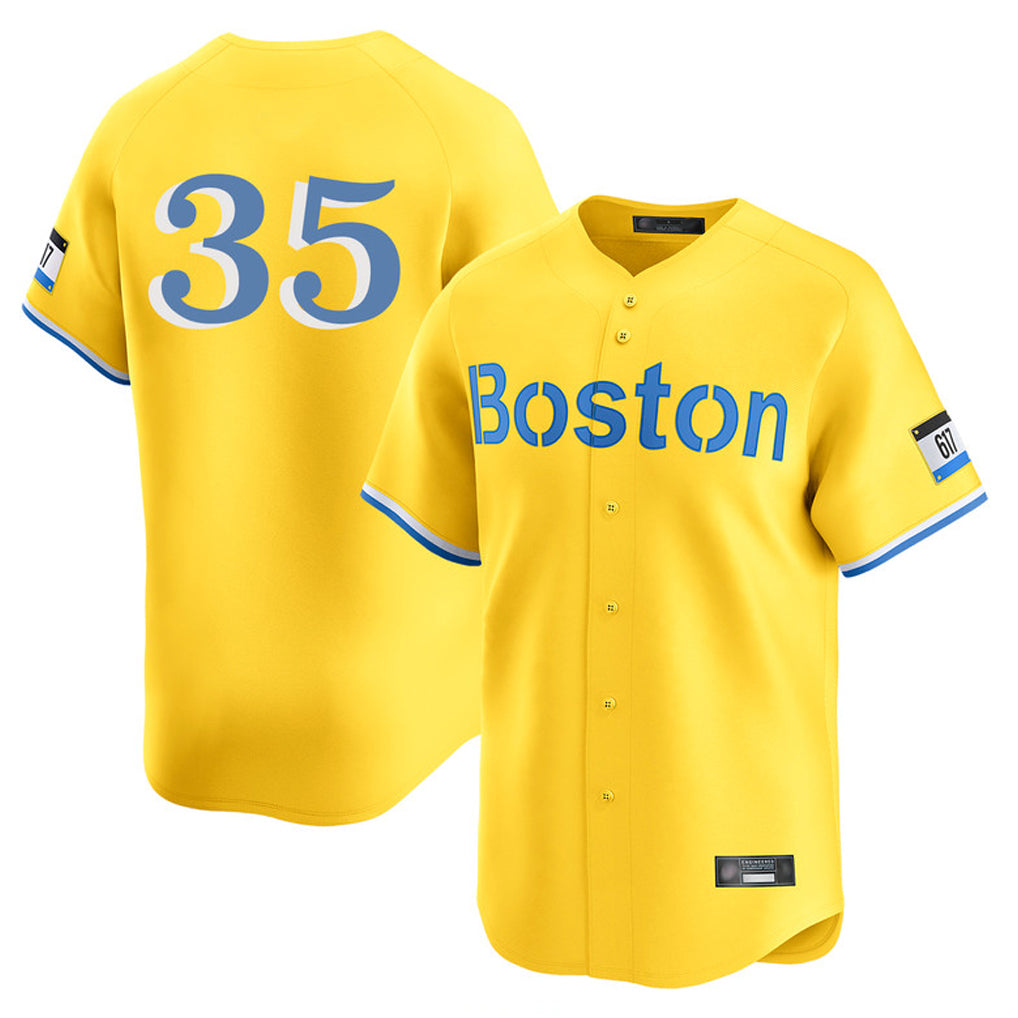 tocy B.Red Sox #35 Garrett Crochet Player Yellow Limited Home Game Stitched Jerseys