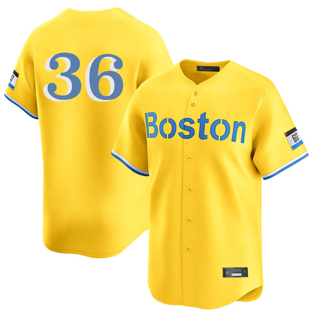 tocy B.Red Sox #36 Triston Casas Player Yellow Limited Home Game Stitched Jersey