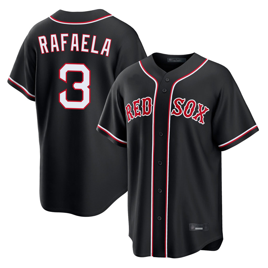 tocy B.Red Sox #3 Ceddanne Rafaela Player Black Out Home Game Stitched Jerseys