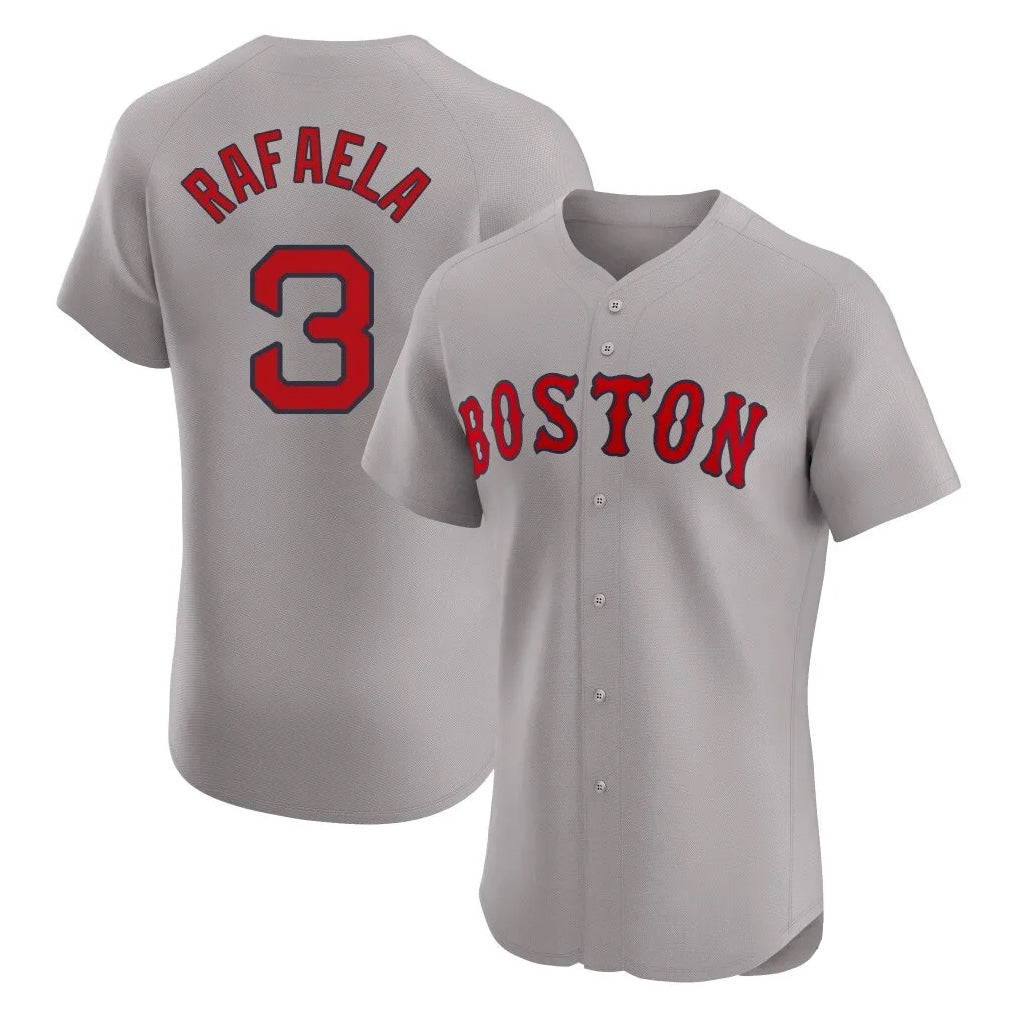 tocy B.Red Sox #3 Ceddanne Rafaela Player Gray Road Limited Elite Home Game Stitched Jersey