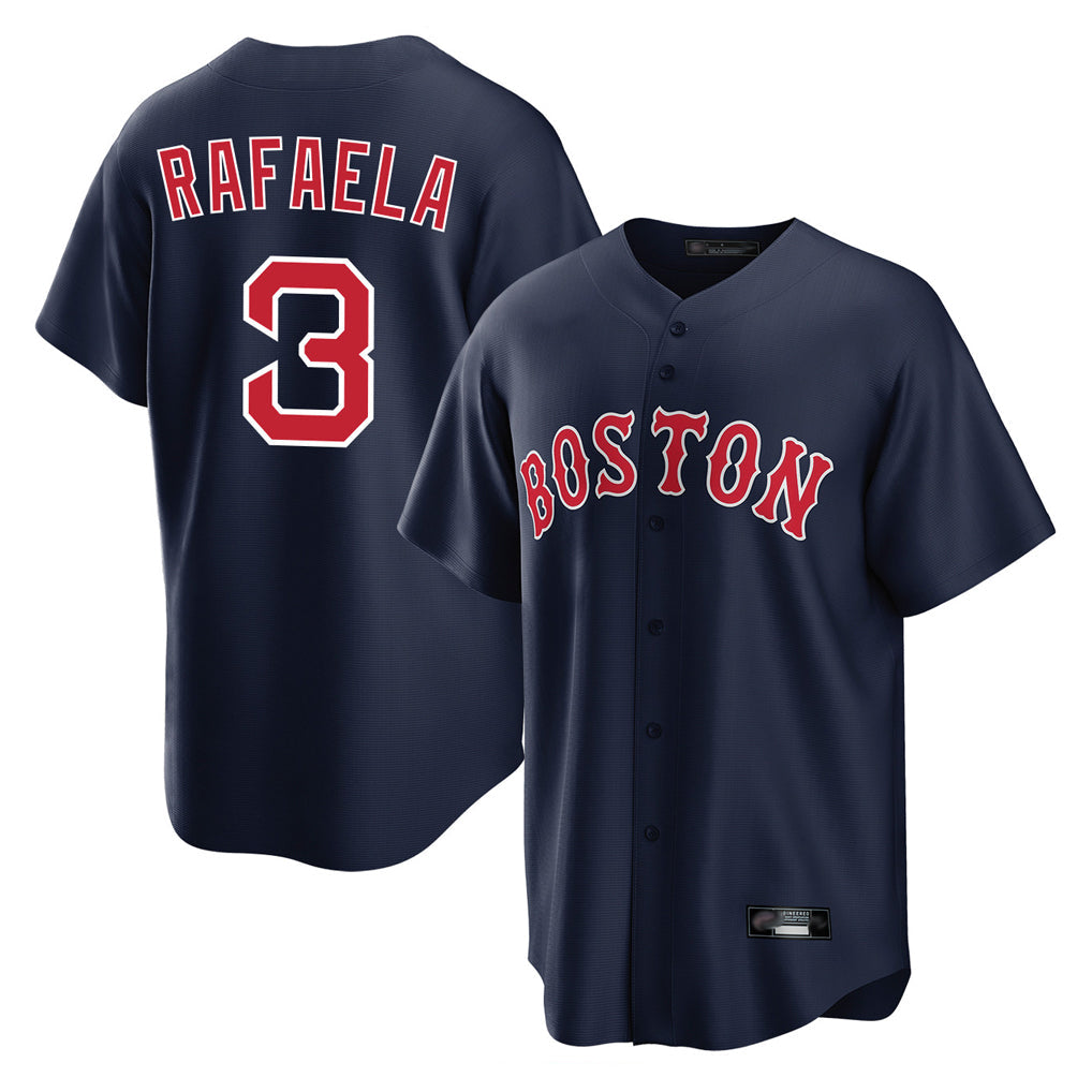 tocy B.Red Sox #3 Ceddanne Rafaela Player Navy Home Game Stitched Jersey