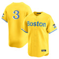 tocy B.Red Sox #3 Ceddanne Rafaela Player Yellow Limited Home Game Stitched Jersey