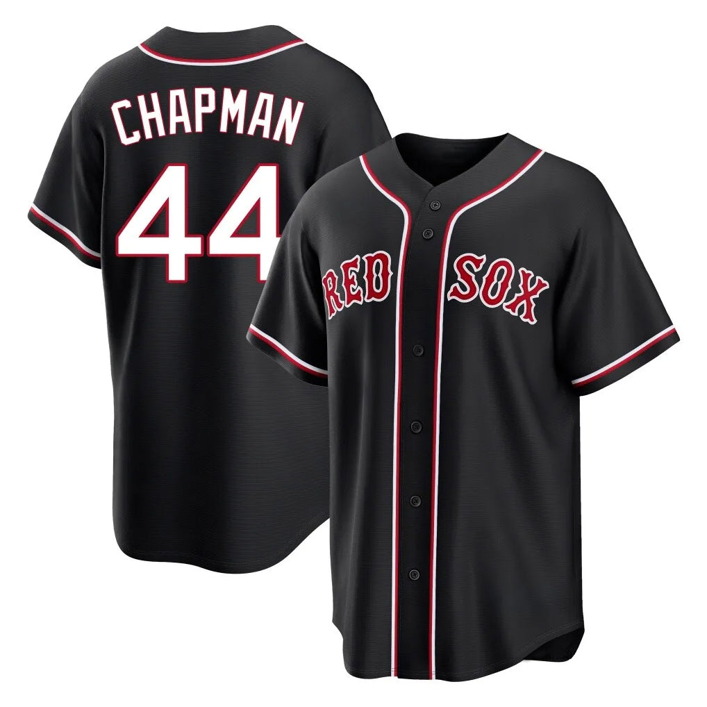 tocy B.Red Sox #44 Aroldis Chapman Player Black Out Home Game Stitched Jerseys