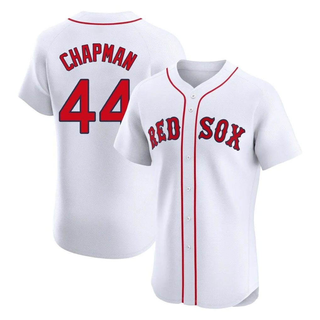 tocy B.Red Sox #44 Aroldis Chapman Player White Limited Elite Home Game Stitched Jerseys
