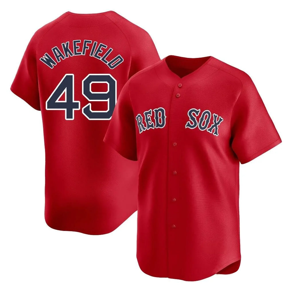 tocy B.Red Sox #49 Tim Wakefield Player Red Limited Home Game Stitched Jerseys