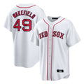tocy B.Red Sox #49 Tim Wakefield Player White Home Game Stitched Jerseys