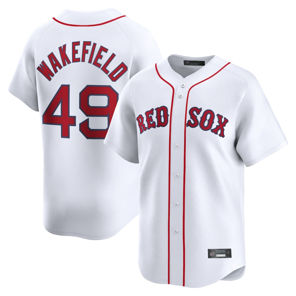tocy B.Red Sox #49 Tim Wakefield Player White Limited Home Game Stitched Jerseys