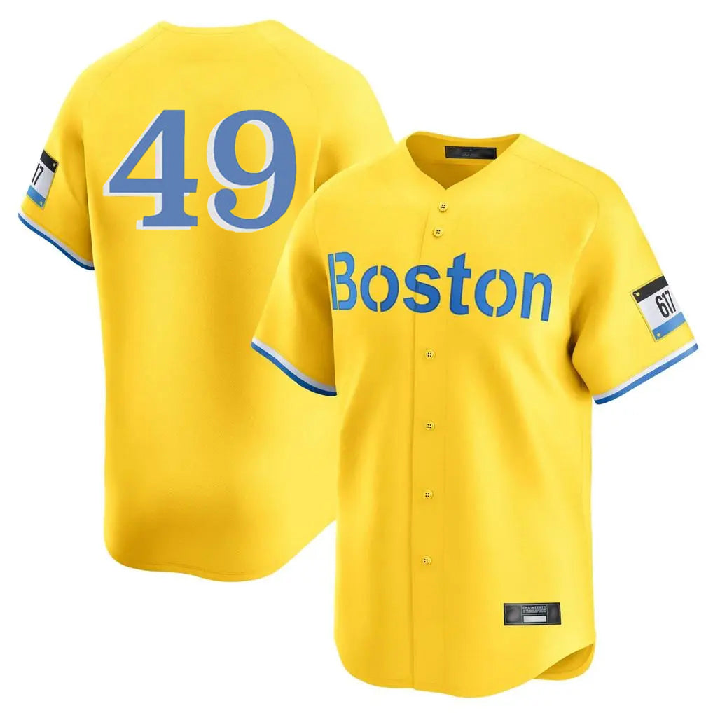 tocy B.Red Sox #49 Tim Wakefield Player Yellow Limited Home Game Stitched Jerseys