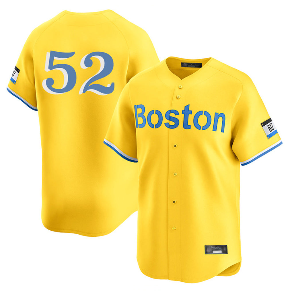 tocy B.Red Sox #52 Wilyer Abreu Player Yellow Limited Home Game Stitched Jerseys