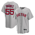 tocy B.Red Sox #55 Ranger Su¡§¡érez Player Gray Road Home Game Stitched Jerseys