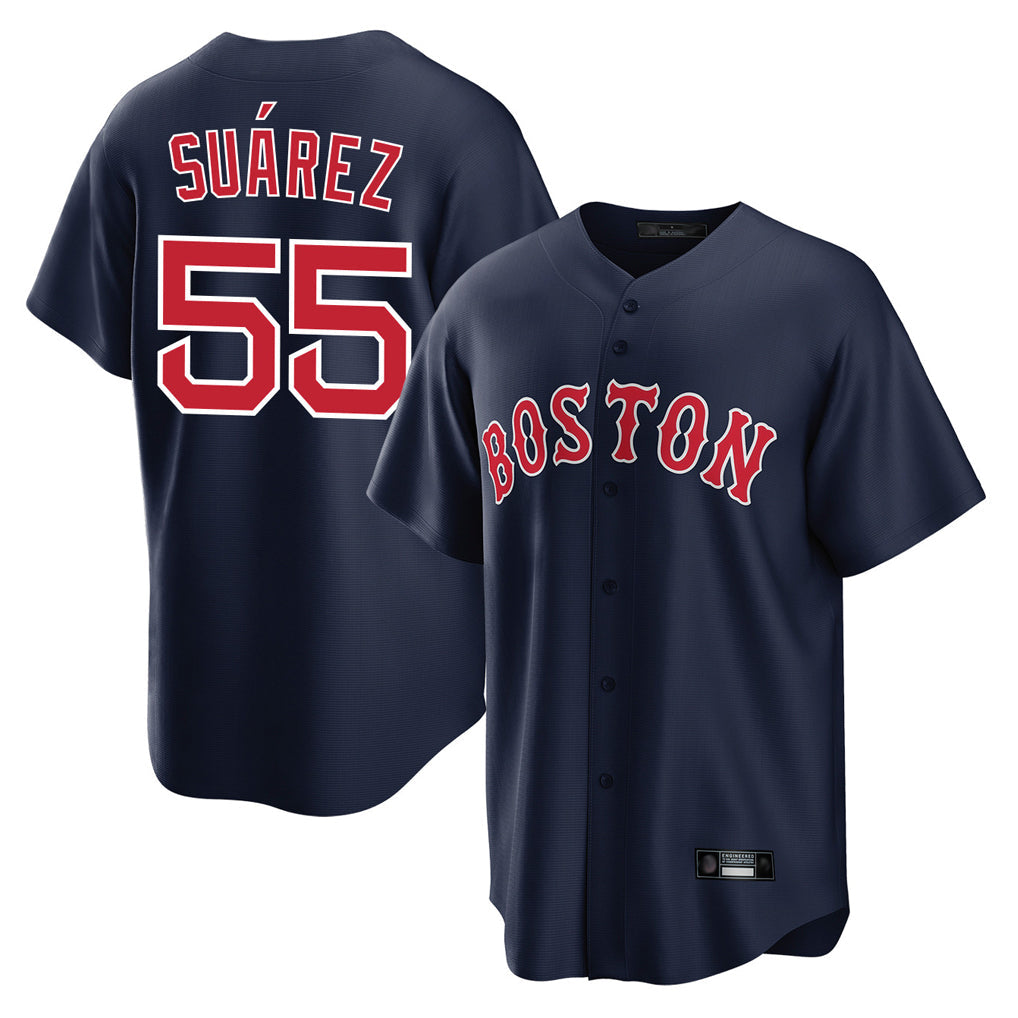 tocy B.Red Sox #55 Ranger Su¡§¡érez Player Navy Home Game Stitched Jerseys