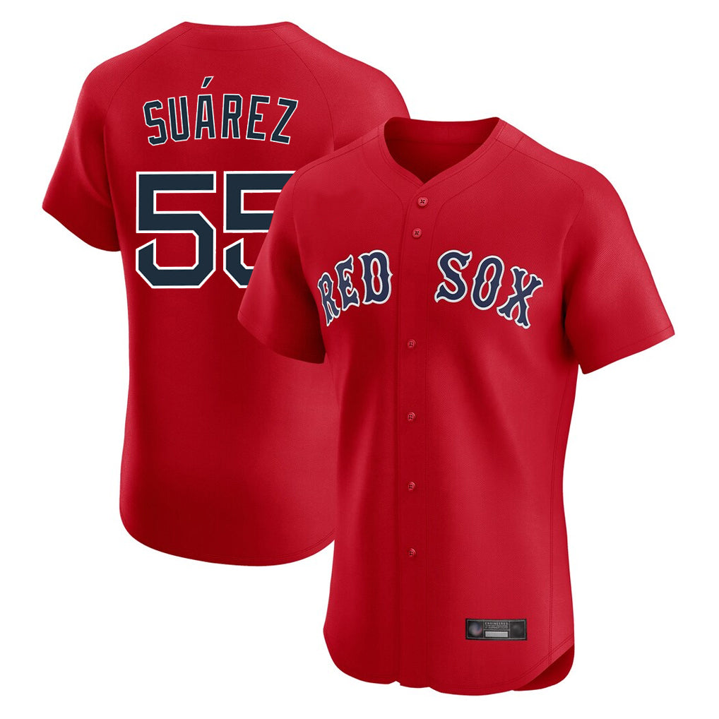 tocy B.Red Sox #55 Ranger Su¡§¡érez Player Red Limited Elite Home Game Stitched Jerseys