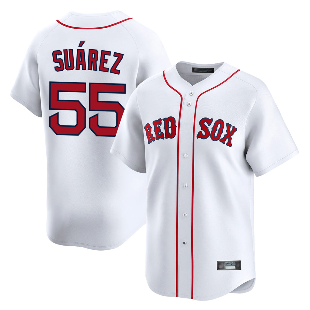 tocy B.Red Sox #55 Ranger Su¡§¡érez Player White Limited Home Game Stitched Jerseys