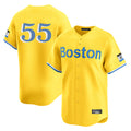 tocy B.Red Sox #55 Ranger Su¡§¡érez Player Yellow Limited Home Game Stitched Jerseys