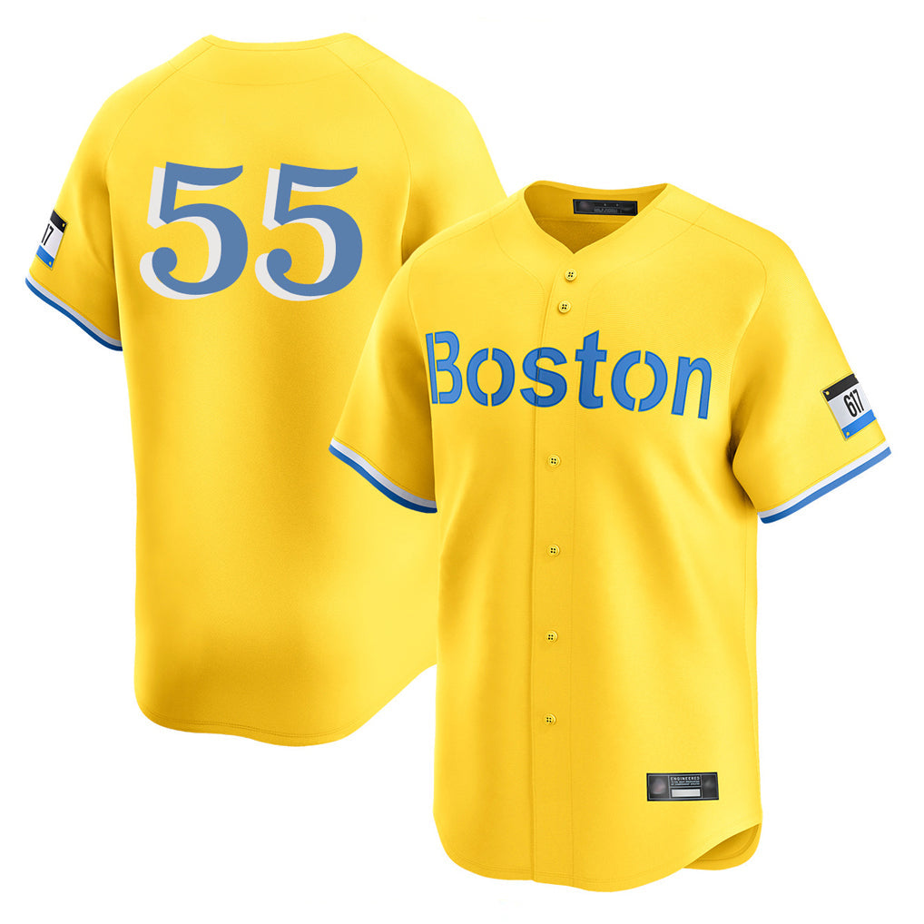 tocy B.Red Sox #55 Ranger Su¡§¡érez Player Yellow Limited Home Game Stitched Jerseys