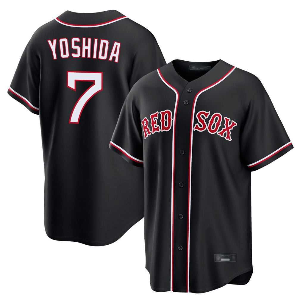 tocy B.Red Sox #7 Masataka Yoshida Player Black Out Home Game Stitched Jerseys