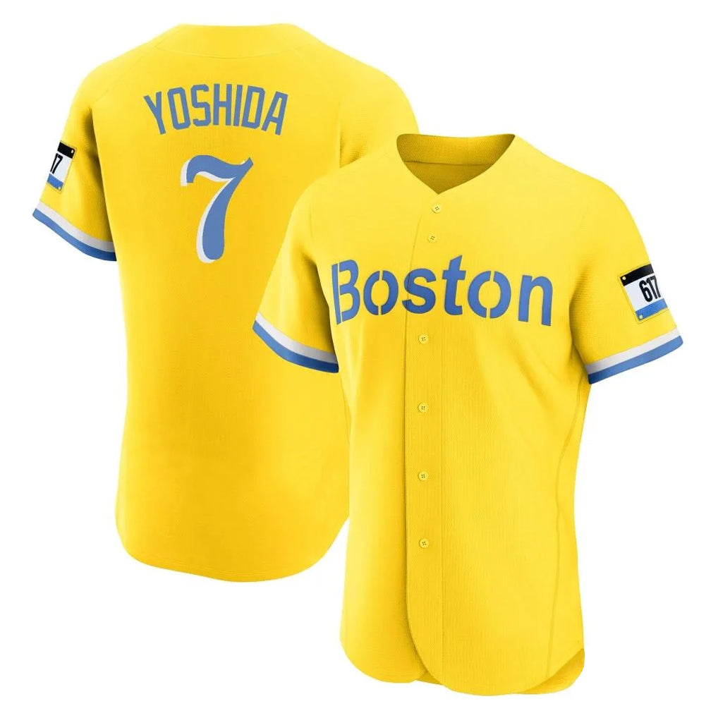 tocy B.Red Sox #7 Masataka Yoshida Player Yellow Limited Elite Home Game Stitched Jersey