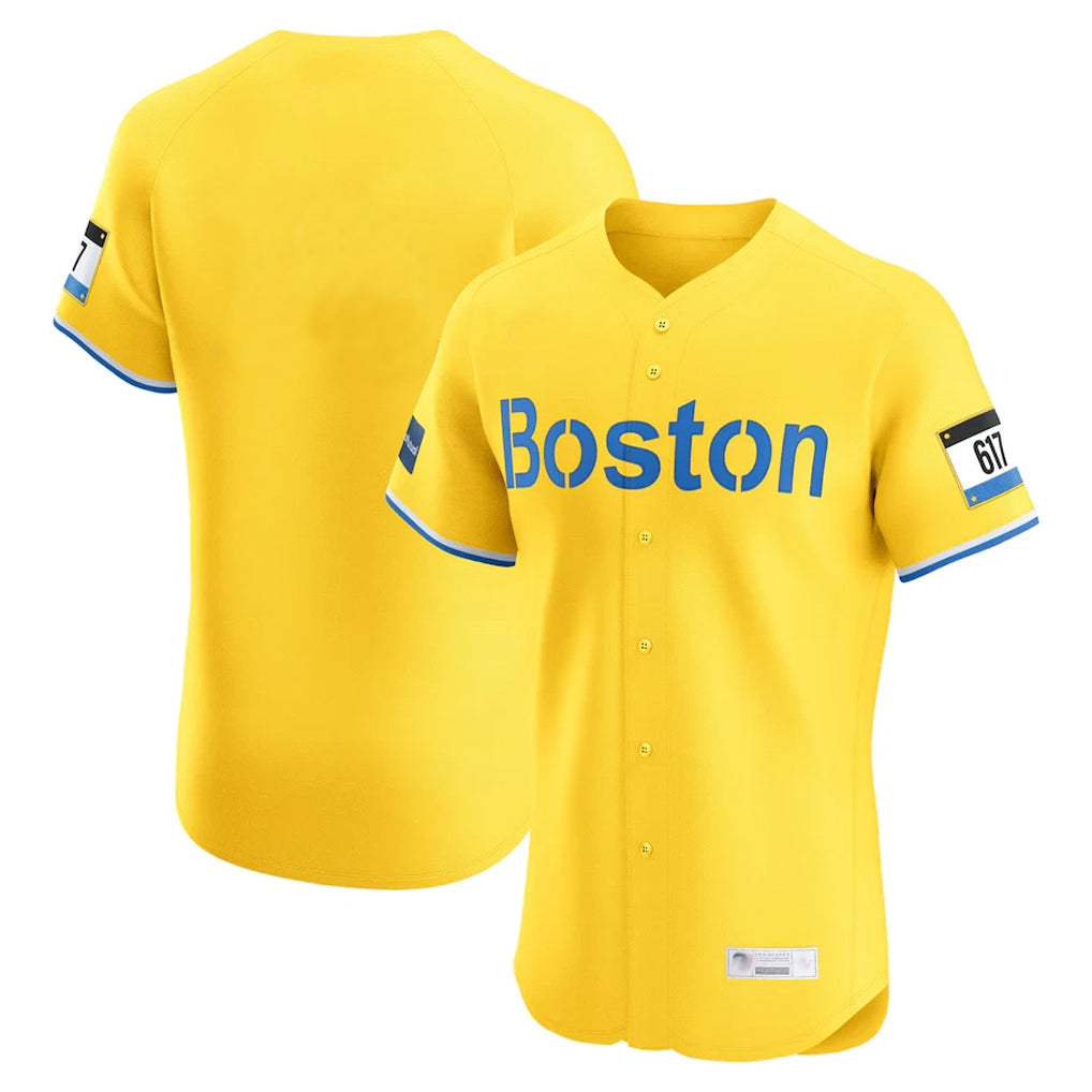 tocy B.Red Sox Blank Player Yellow Limited Elite Home Game Stitched Jerseys