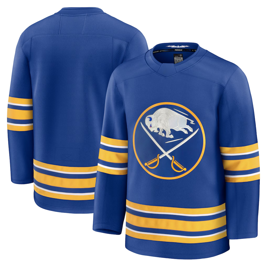 Tocy B.Sabres Royal Home Premium Stitched Jerseys