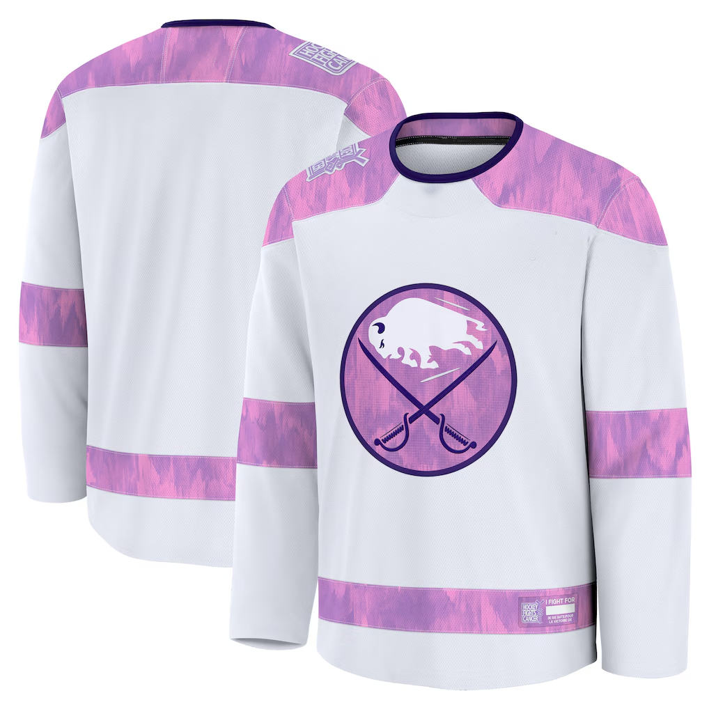 Tocy B.Sabres White 2024 Hockey Fights Cancer Practice Stitched Jerseys