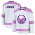 Tocy B.Sabres White Hockey Fights Cancer Survivor Practice Stitched Jerseys