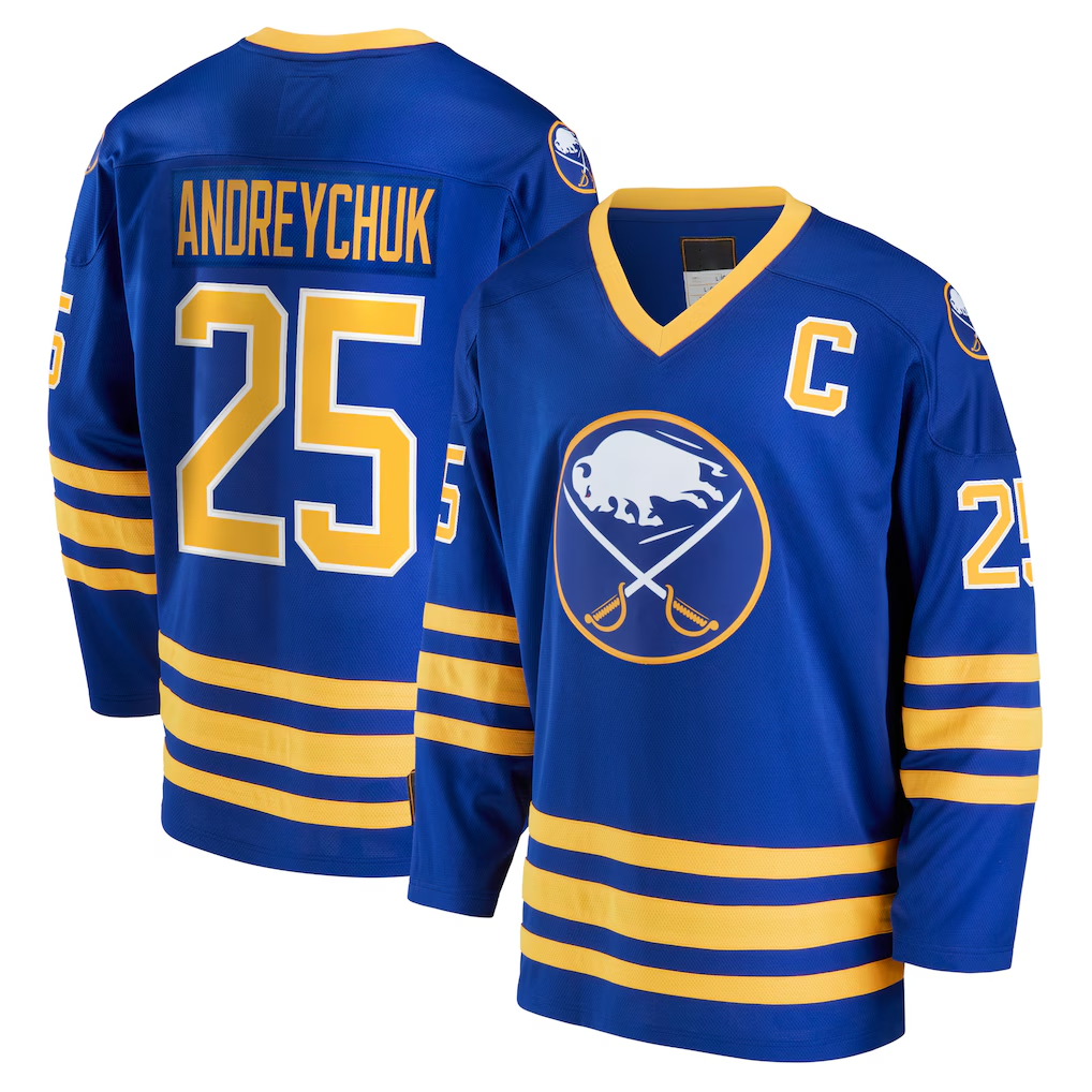 Tocy B.Sabres #25 Dave Andreychuk Royal Breakaway Retired Player Stitched Jerseys