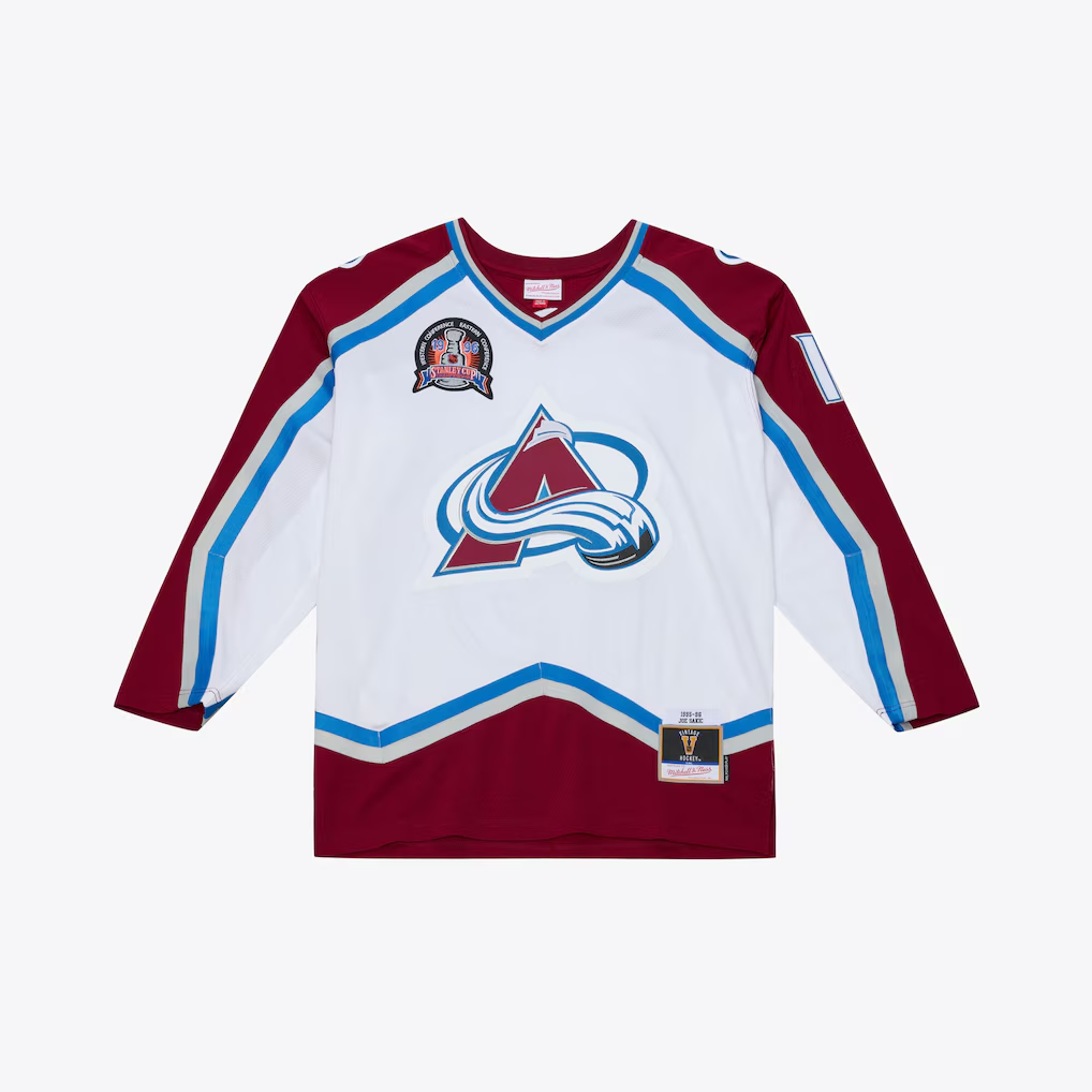 Tocy C.Avalanche Joe Sakic Mitchell & Ness White 1995 Power Play Jerseys