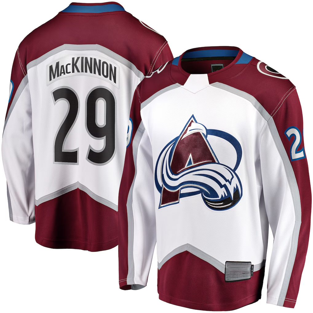 Tocy C.Avalanche #29 Nathan MacKinnon White Breakaway Jerseys