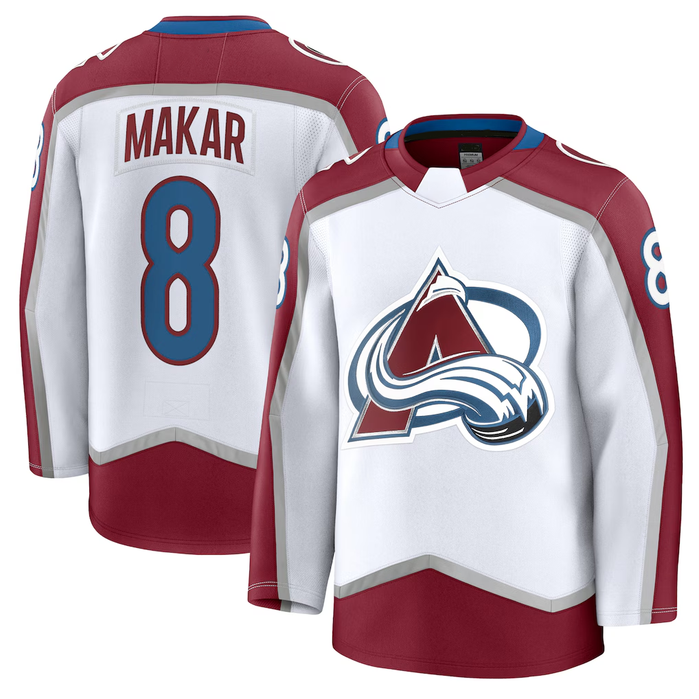 Tocy C.Avalanche #8 Cale Makar White Away Premium Jerseys