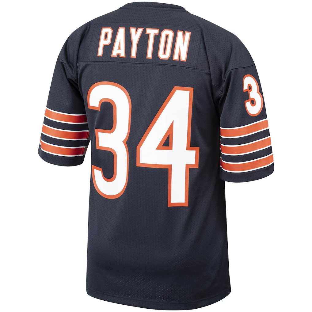 tocy C.Bears 1985 #34 Walter Payton Mitchell & Ness Navy Authentic Throwback Retired Player Stitched Puhic Jersey