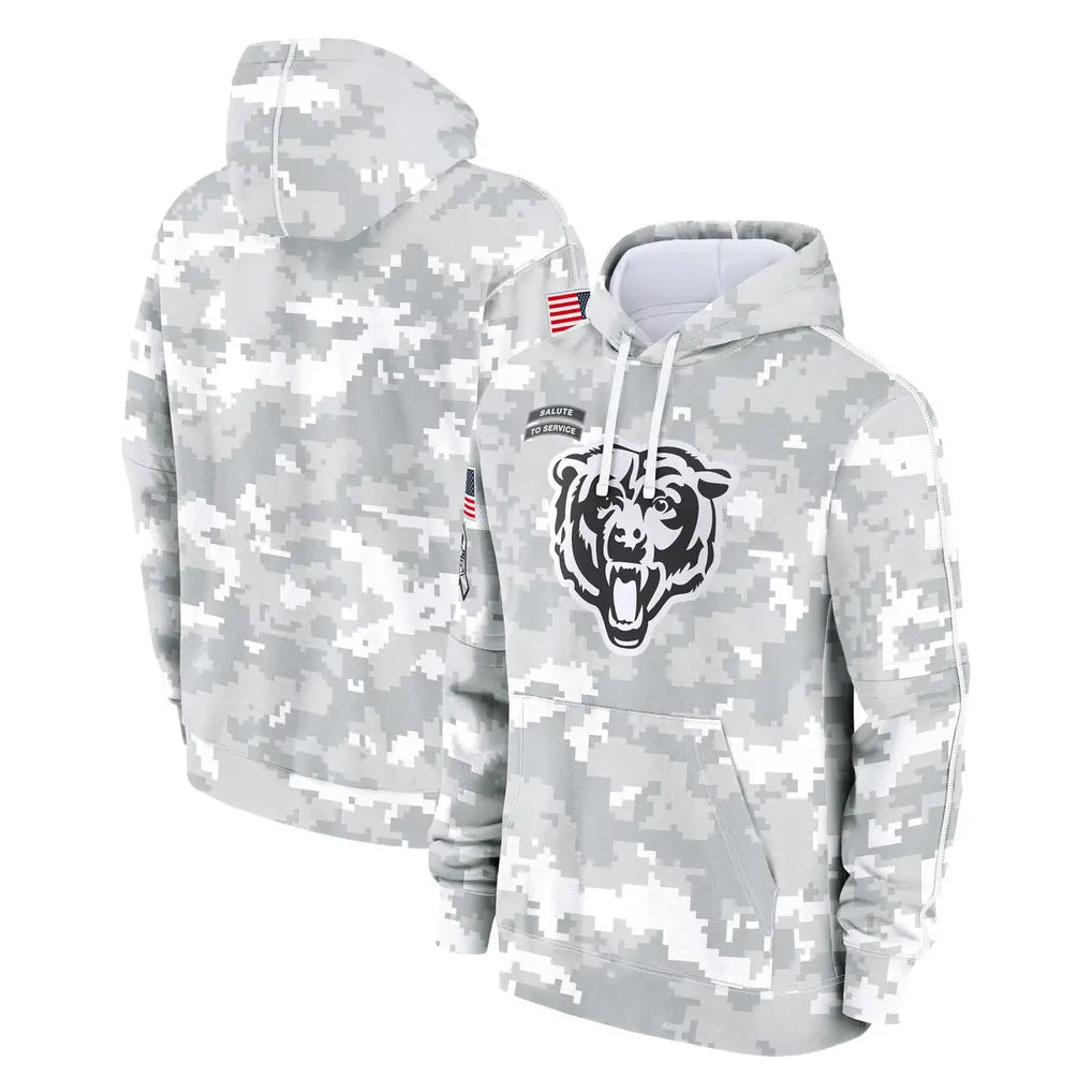 tocy C.Bears Arctic Camo Salute to Service Pullover Hoodies Limited Blank Player Stitched Jerseys