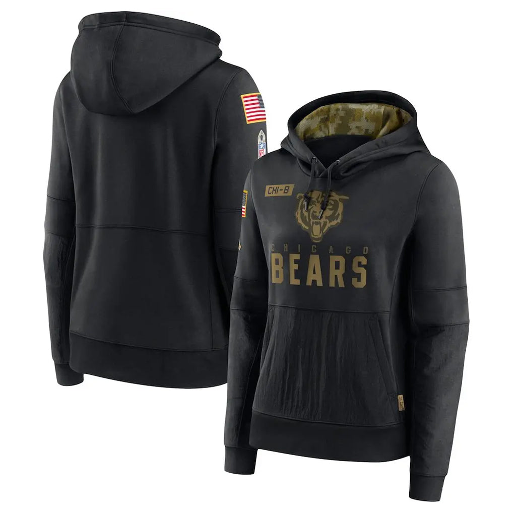 tocy C.Bears Black Salute to Service Pullover Hoodies Limited Blank Player Stitched Jerseys